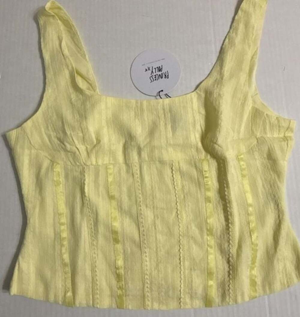 Princess Polly Lorina Crop Top Yellow Size US 10
